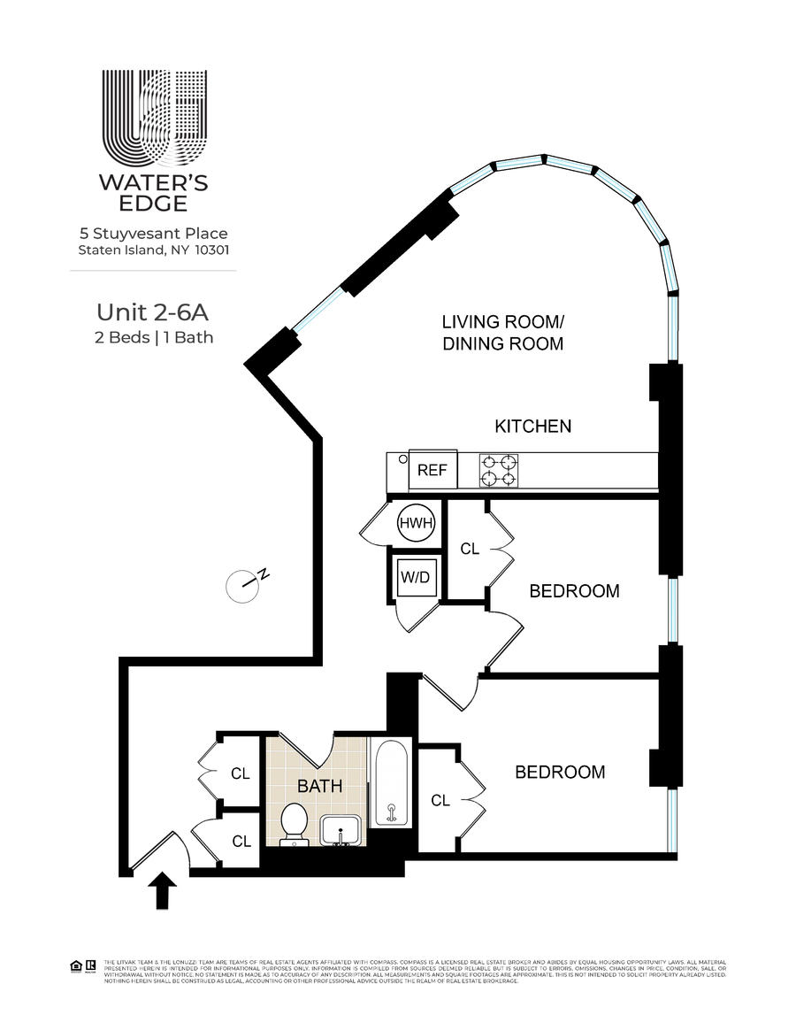 Water's Edge 2BR Floor Plan